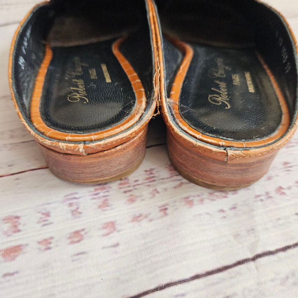 Robert Clergerie Alice Reptile Leather Mules Womens 39.5 Slides - Picture 5 of 7